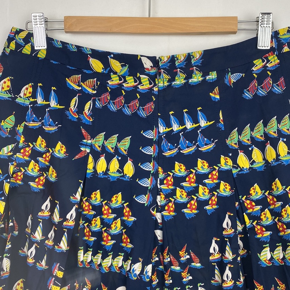 Rare J.Crew 8 Sailboat Skirt Vintage Navy Pleats Side Pockets Back Zipper - Picture 11 of 15